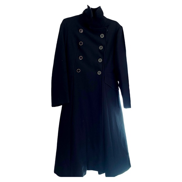 Vintage Black Military Pea Coat - Picture 1 of 7